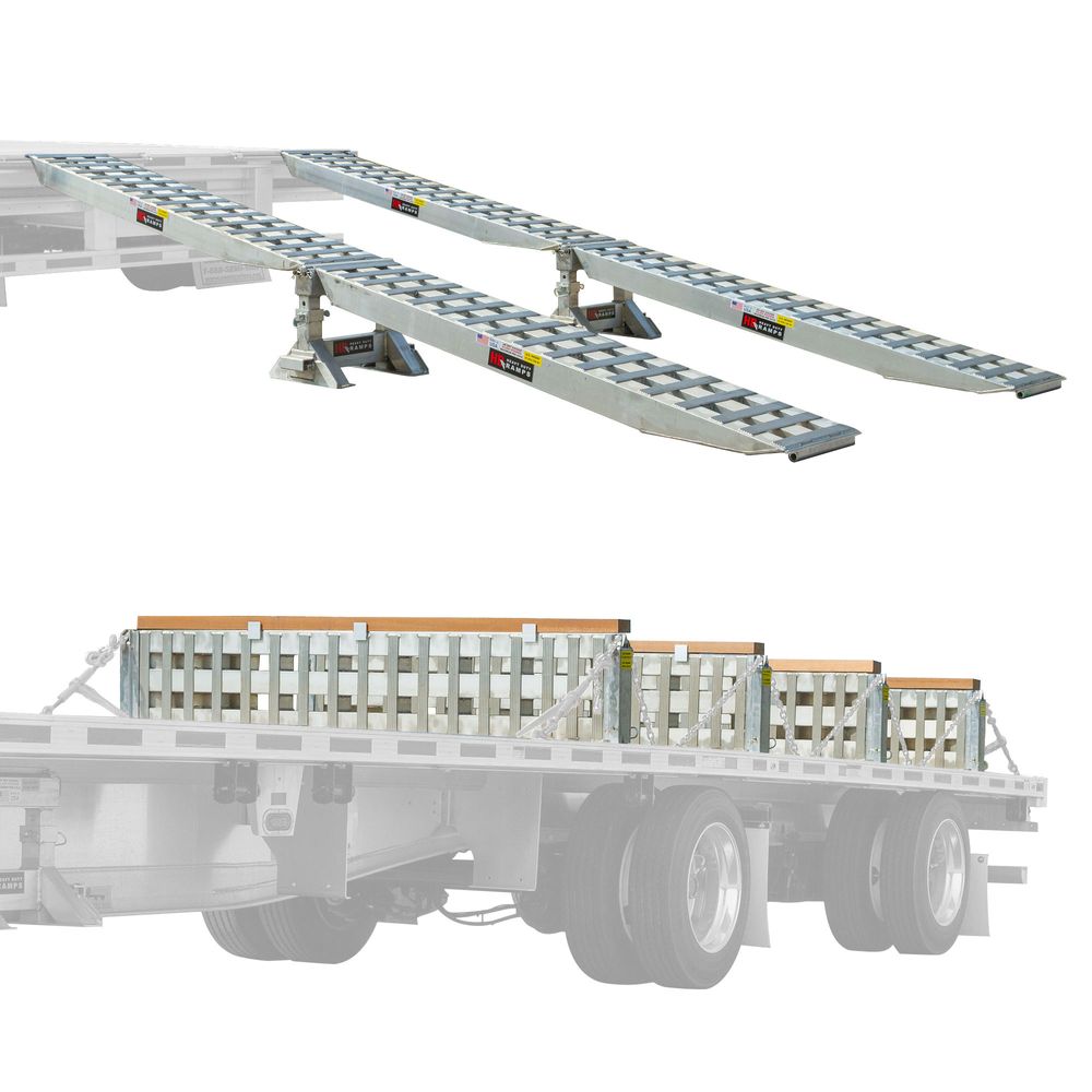 8' L x 18" 4 Ramp Master Kit for 18" H Step Deck Trailers - 23,500 lb. Capacity