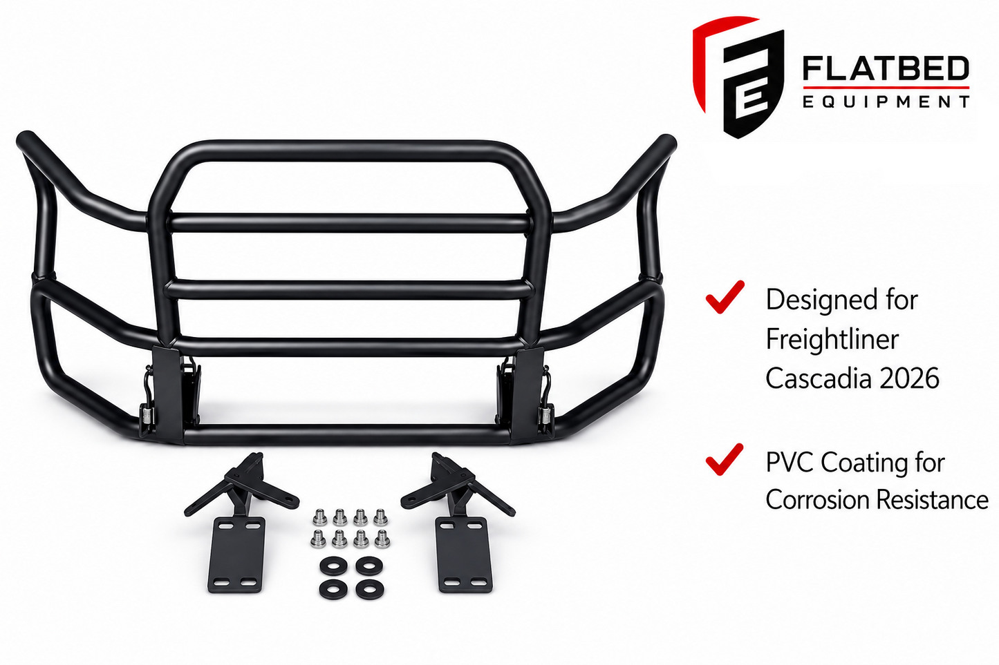 Deer Guard Freightliner Cascadia / Heavy Duty Grill Guard / PVC Coated