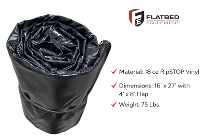 Lumber Tarp 16' x 27' 18oz Ripstop 4' Drop Heavy Duty Flatbed - Flatbed Equipment Inc