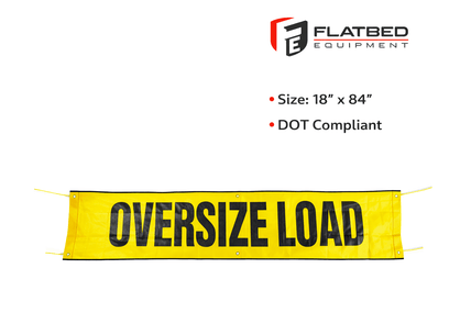 Oversize Load Banner 18" x 84" Mesh Heavy Duty - Flatbed Equipment Inc
