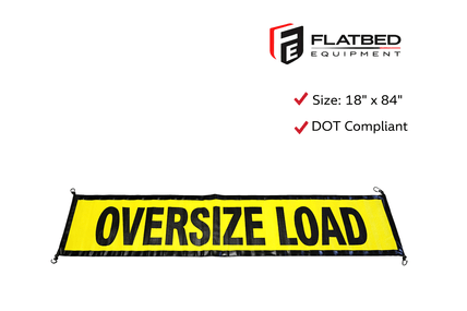 Oversize Load Banner 18" x 84" Mesh w/ Bungees Heavy Duty - Flatbed Equipment Inc