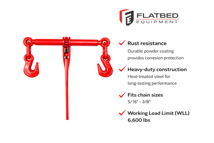 Ratchet Chain Binder 5/16"–3/8" 6600 lbs Heavy Duty - Flatbed Equipment Inc