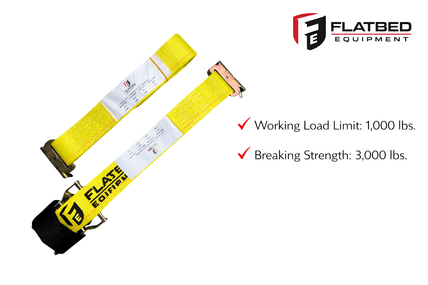 Ratchet Strap 2" x 12' E - Track Heavy Duty - Flatbed Equipment Inc