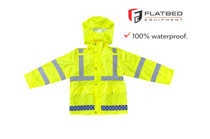 Reflective Raincoat Waterproof 300D Heavy Duty - Flatbed Equipment Inc