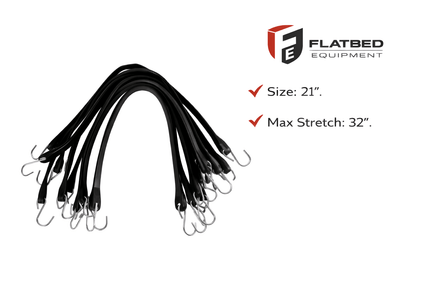 Rubber Tarp Bungee 21" Heavy Duty - Flatbed Equipment Inc