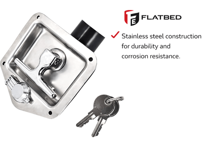 Toolbox Lock Stainless Steel T - Lock Heavy Duty - Flatbed Equipment Inc