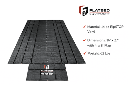 Ultra Light Lumber Tarp 16' x 27' 4' Drop Flatbed - Flatbed Equipment Inc