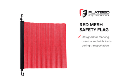 Vinyl Mesh Flag 18" x 18" w/ Bungees Heavy Duty - Flatbed Equipment Inc