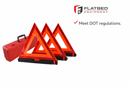 Warning Triangle 17" DOT Set of 3 - Flatbed Equipment Inc
