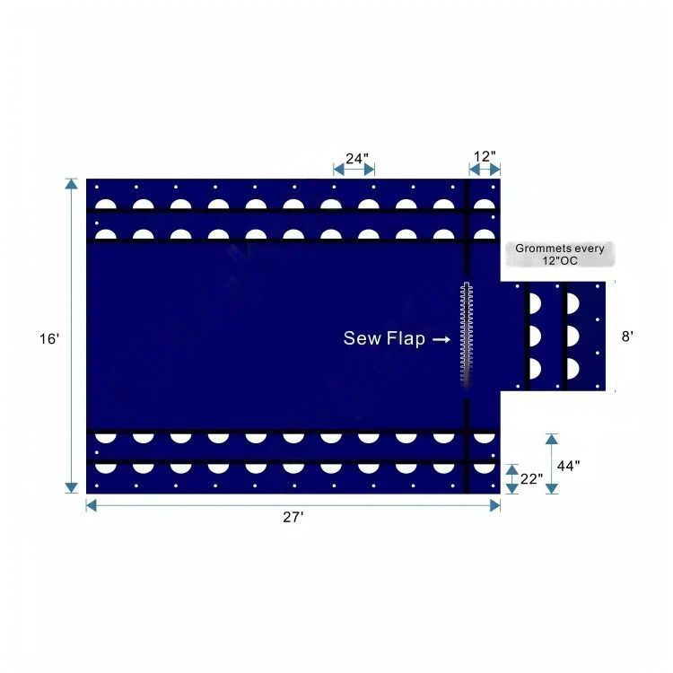 16' x 27' Lumber Tarp Ultra Light 14oz Vinyl - photo