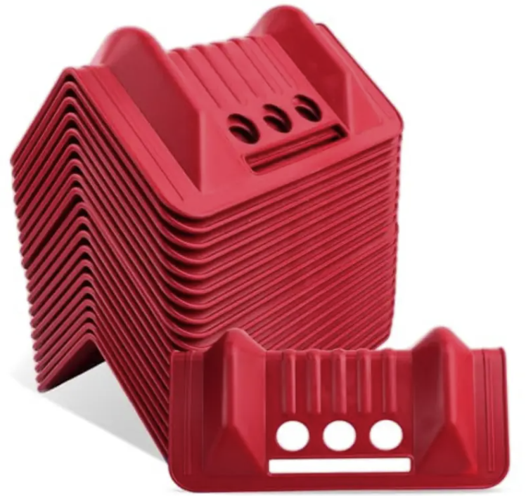 Plastic Corner Protectors (Red, 4’’ 20-pack) 3 Hole Style