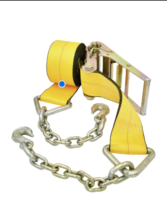 4'' x 30' Ratchet Strap with Chain Anchor