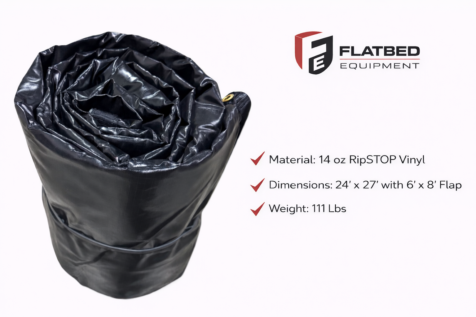 24' X 27' 18OZ RIPSTOP LUMBER TARP W 8' FLAP