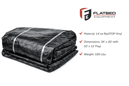 RGN Tarp 20' x 28'+ 10'x8' Drop Heavy Duty Flatbed