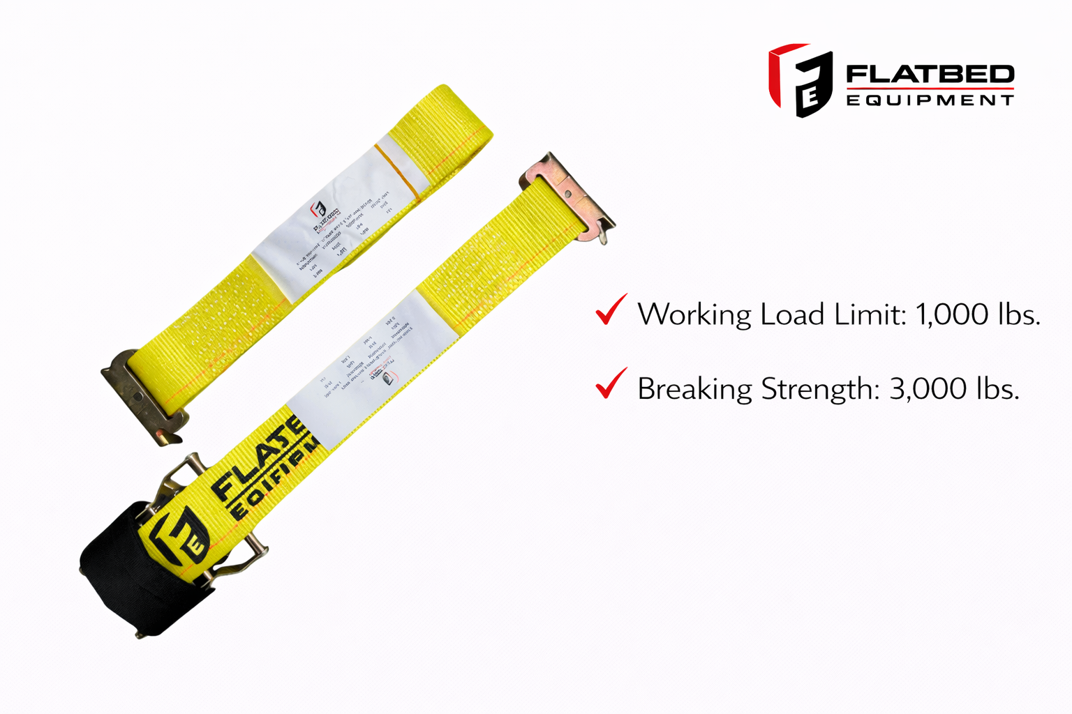 2'' x 12' Ratchet Strap with E-fitting Hook