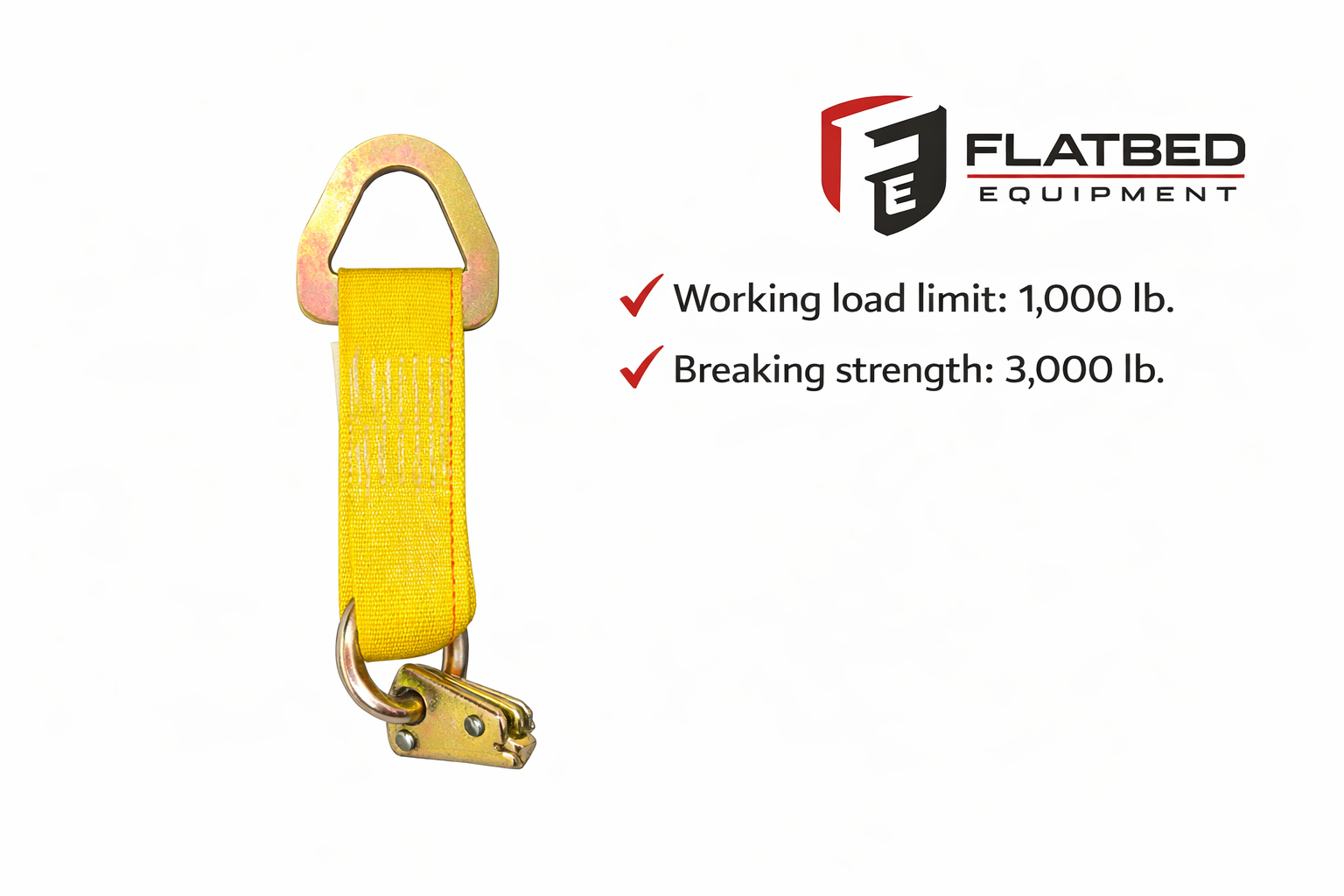 2" x 6" Rope Tie-Off with O Ring Spring E-Fittings