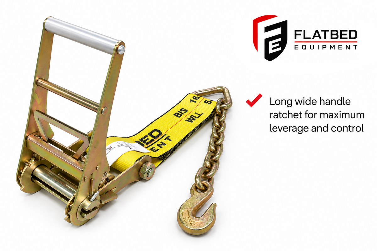 4” Ratchet With Chain Anchor – No Strap / Flatbed Cargo Tie Down