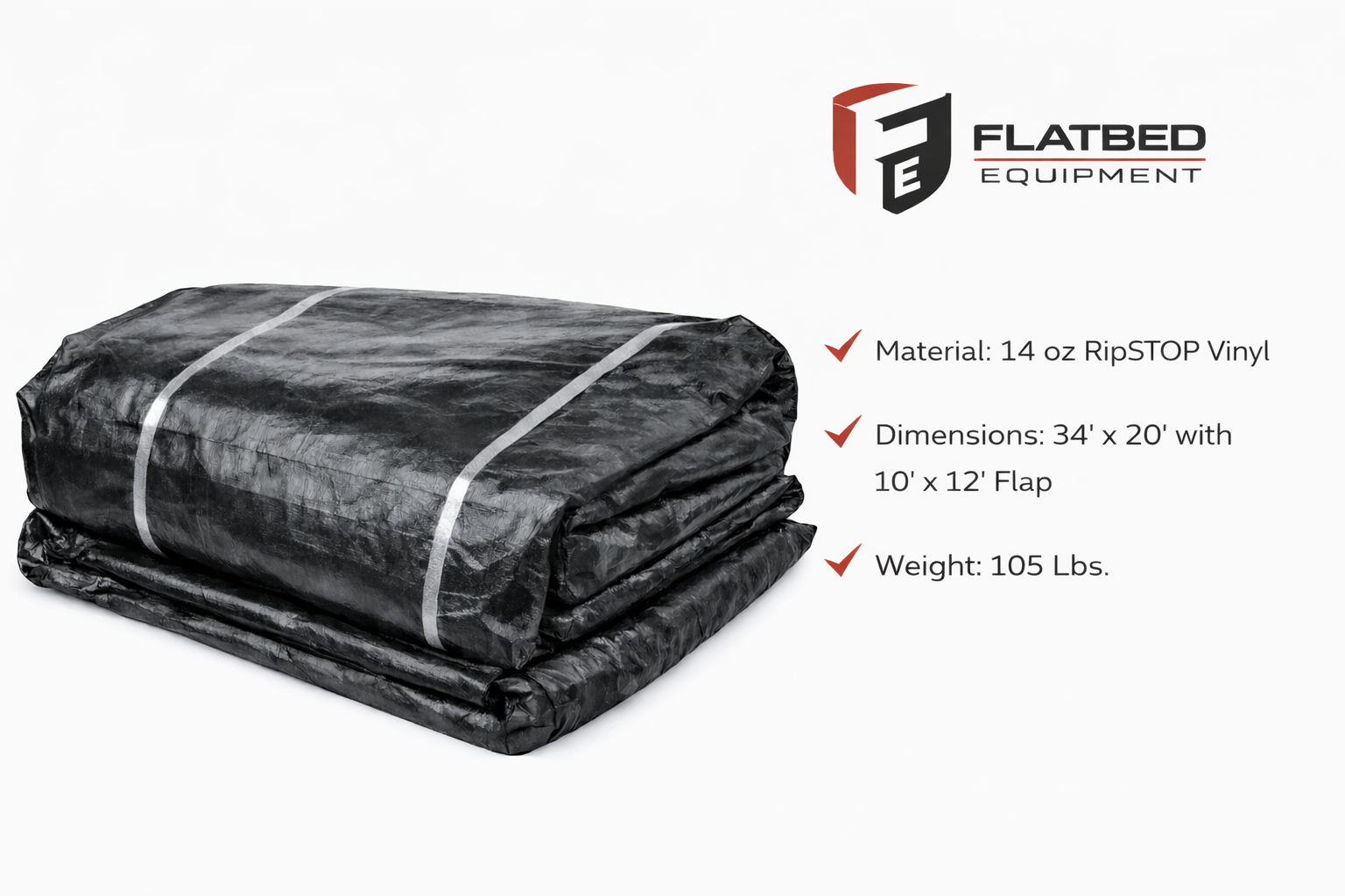 Tarp SUPER-LIGHT 34'x20' RGN (13' drop) FLAP 10'x12'