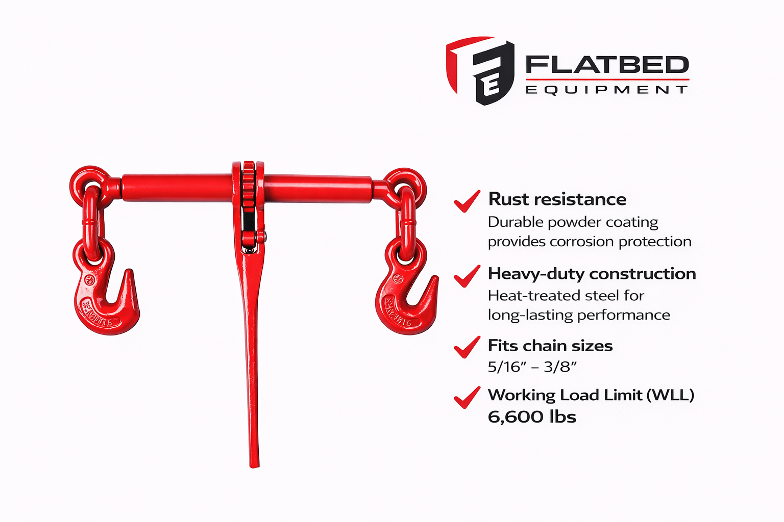 Ratchet Chain Binder 5/16" - 3/8" - 6600 lbs WLL