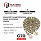 3/8'' x 20' G70 Transport Chain w/ Clevis Grab Hooks