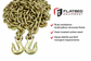 3/8'' x 20' G70 Transport Chain w/ Clevis Grab Hooks
