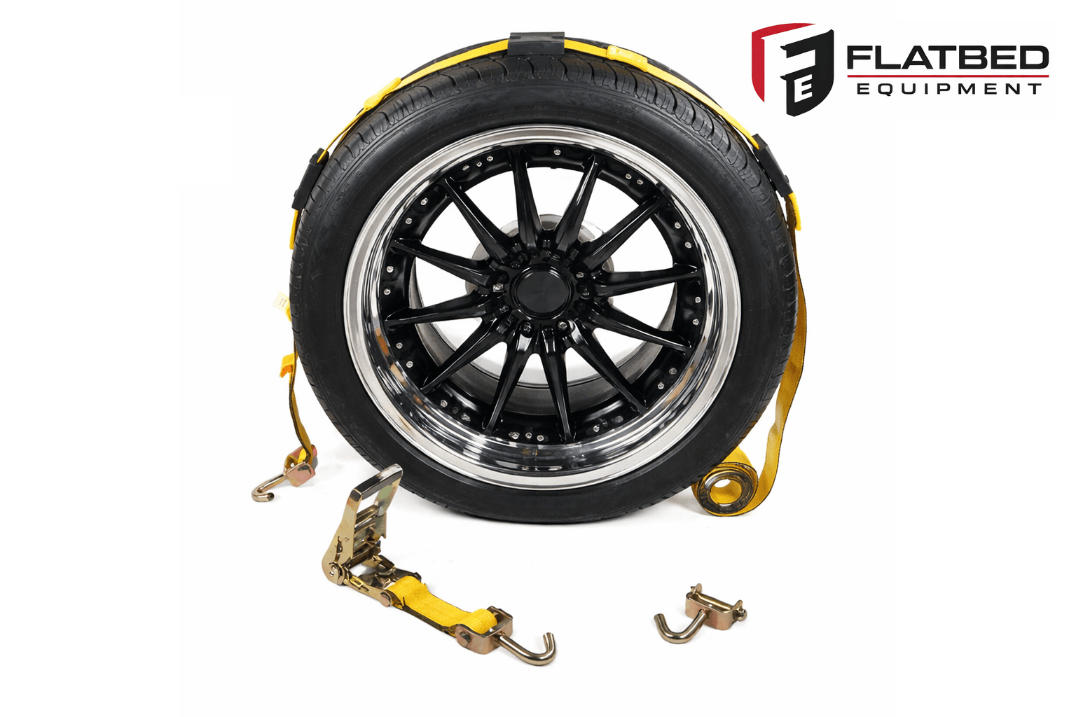 Car Wheel Strap 2" x 12' Swivel J Hook Heavy Duty - Flatbed Equipment Inc