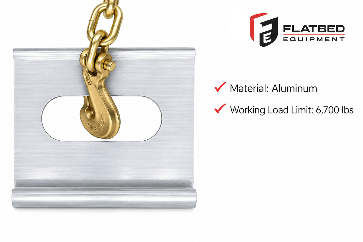 J-Plate Aluminum Extruded Tie-Down (Compatible with Reitnouer Trailers) - Flatbed Equipment Inc