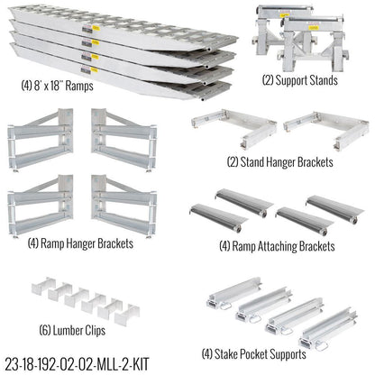 Ramp Kit 8' x 18" Step Deck 23,500 lb Heavy Duty - Flatbed Equipment Inc