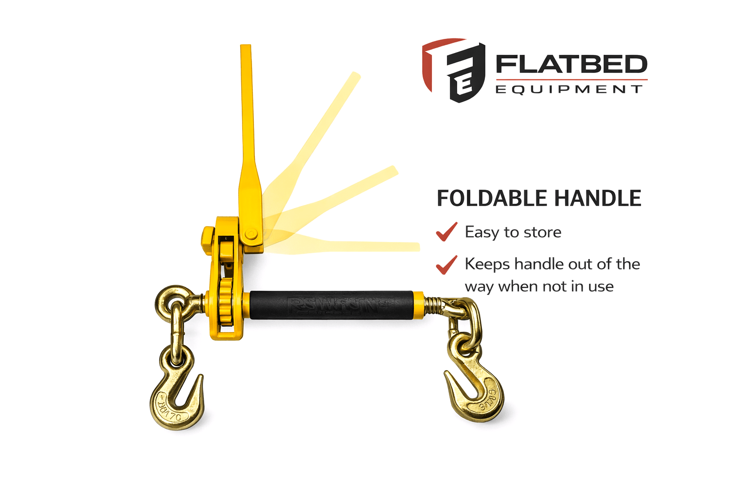 Ratchet Chain Binder 5/16"–3/8" Folding Handle Heavy Duty - Flatbed Equipment Inc