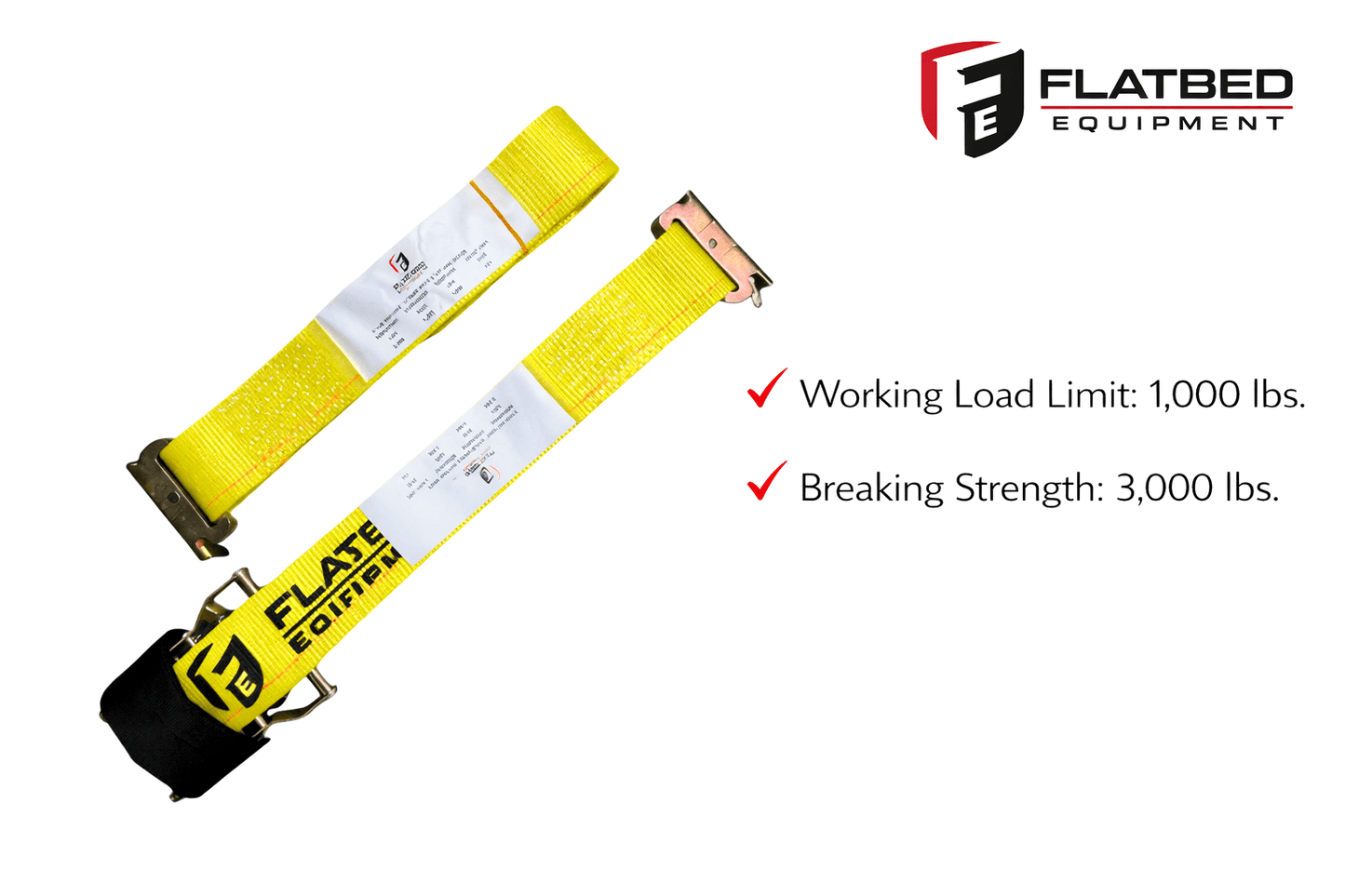 Ratchet Strap 2" x 16' E - Track Heavy Duty - Flatbed Equipment Inc