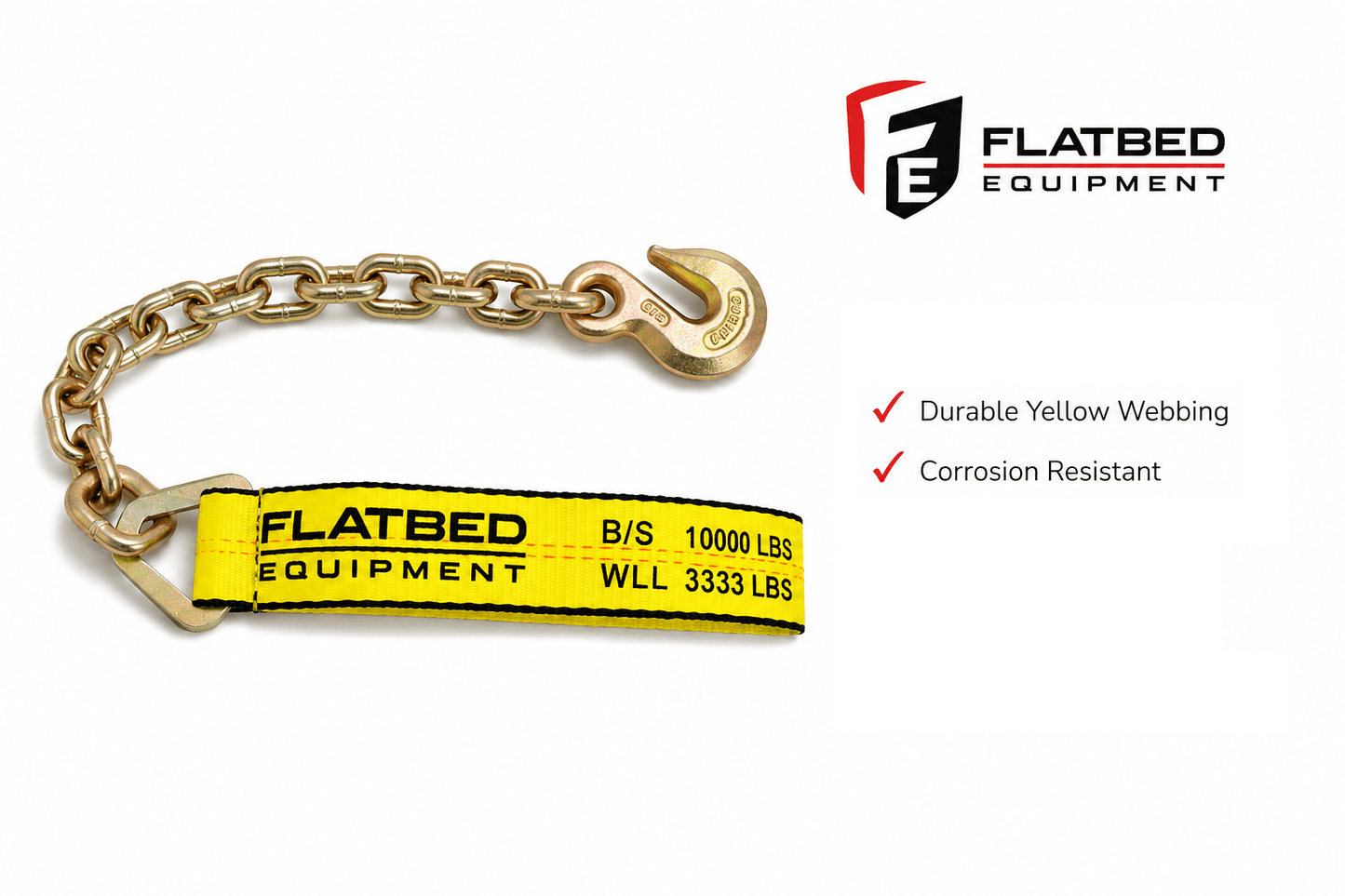 Ratchet Strap 2" x 30' Chain Anchor Heavy Duty - Flatbed Equipment Inc