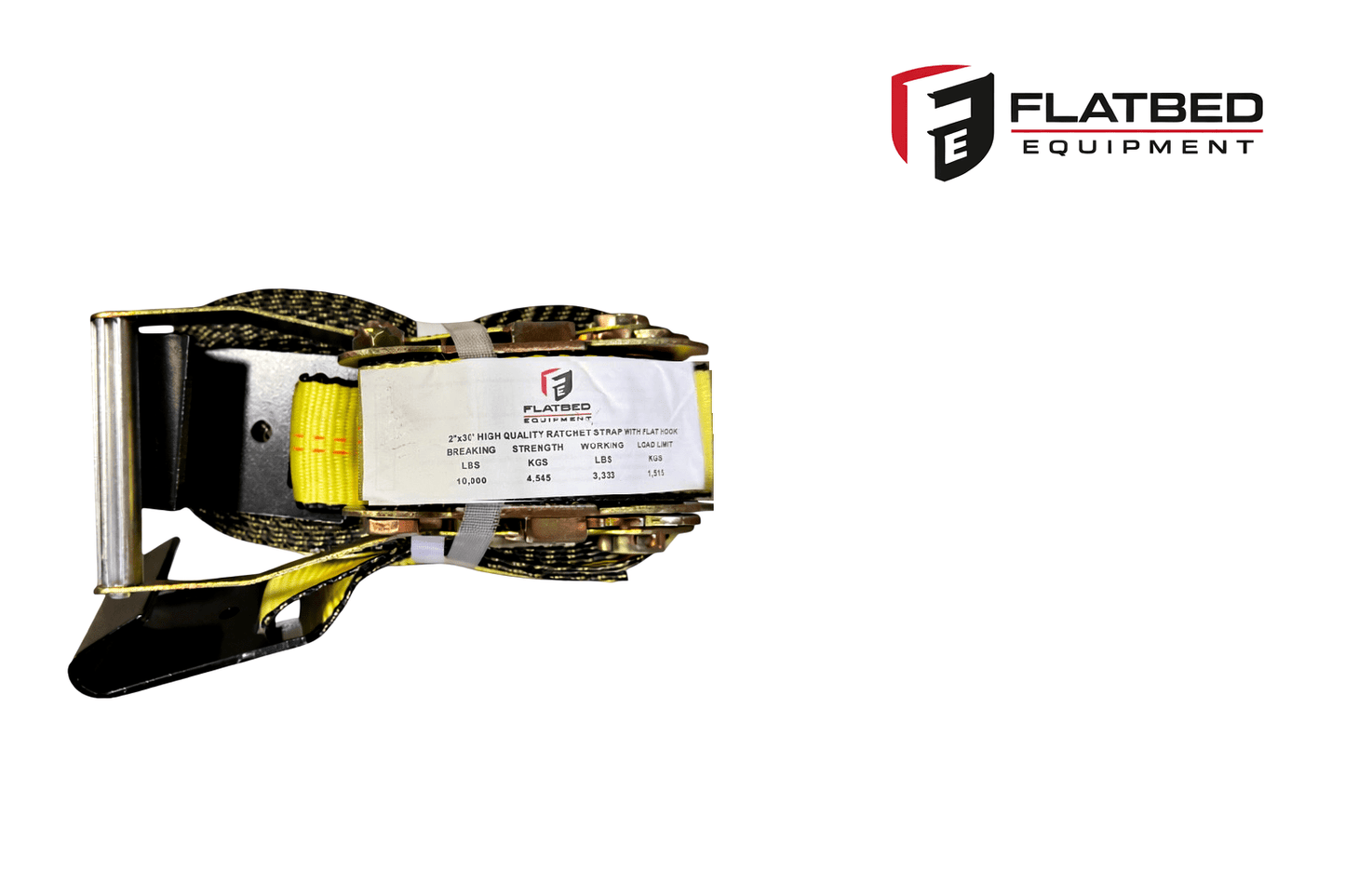 Ratchet Strap 2" x 30' Flat Hook Heavy Duty - Flatbed Equipment Inc