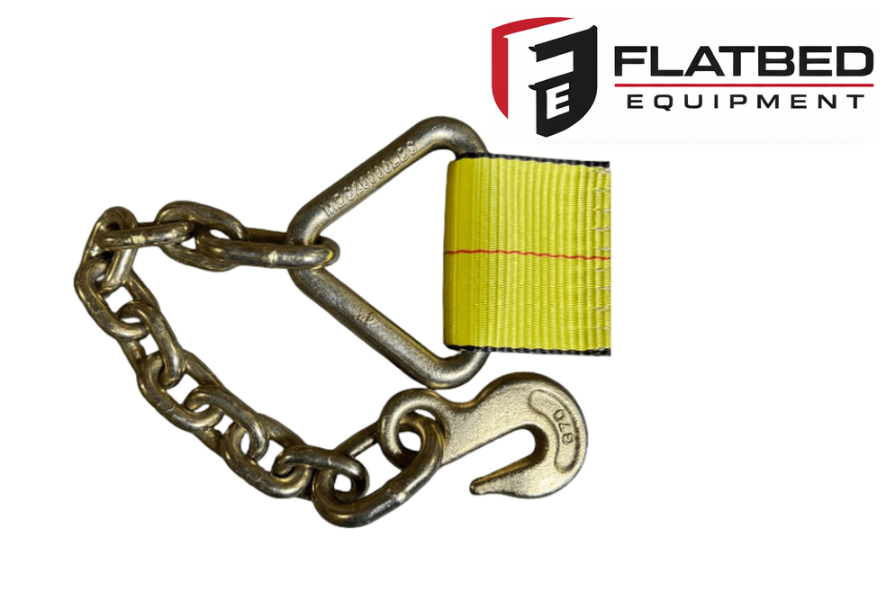 Ratchet Strap 4" x 30' Chain Anchor Heavy Duty Flatbed - Flatbed Equipment Inc