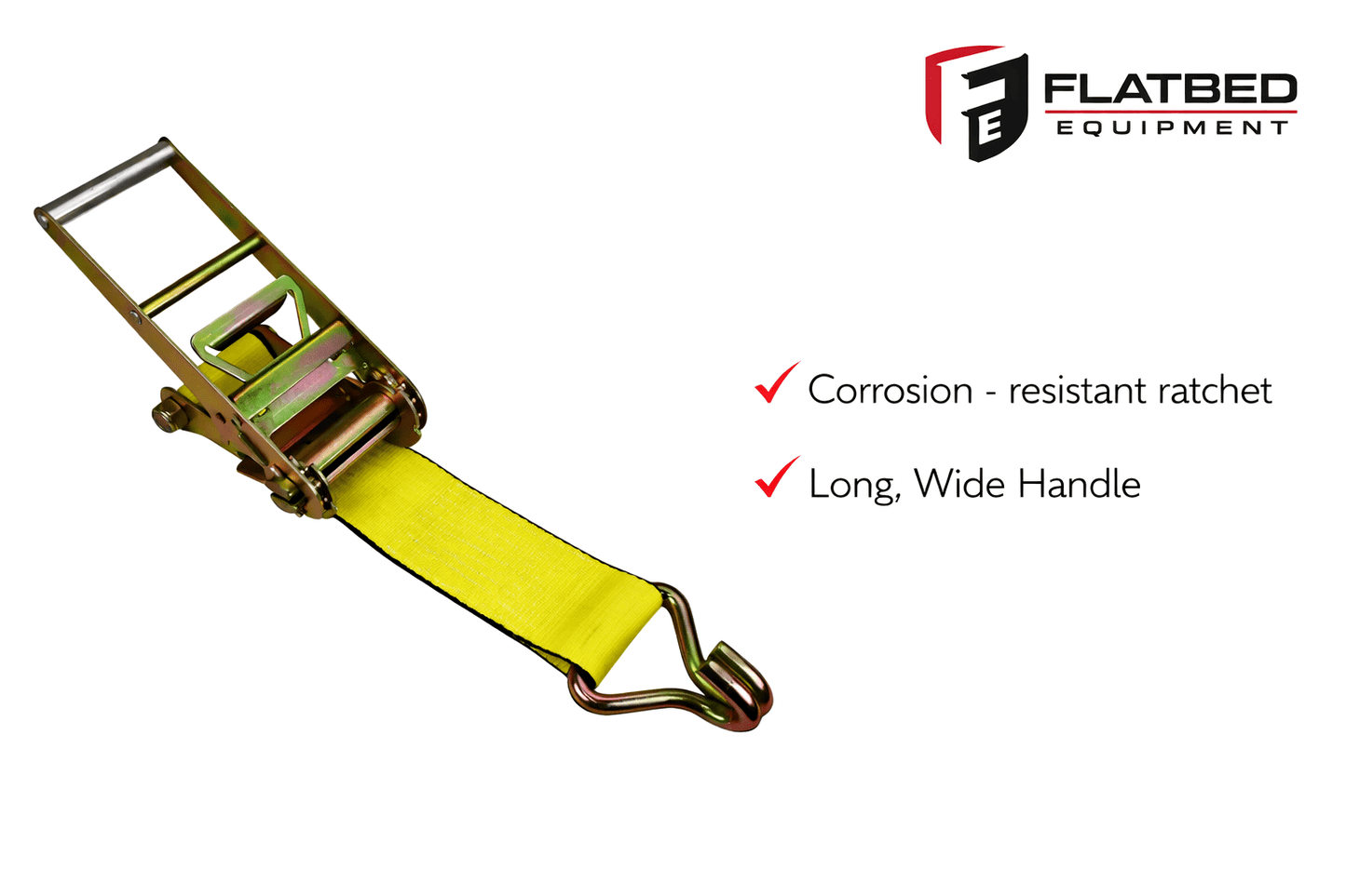 Ratchet Strap 4" x 30' Double J Hook Heavy Duty - Flatbed Equipment Inc