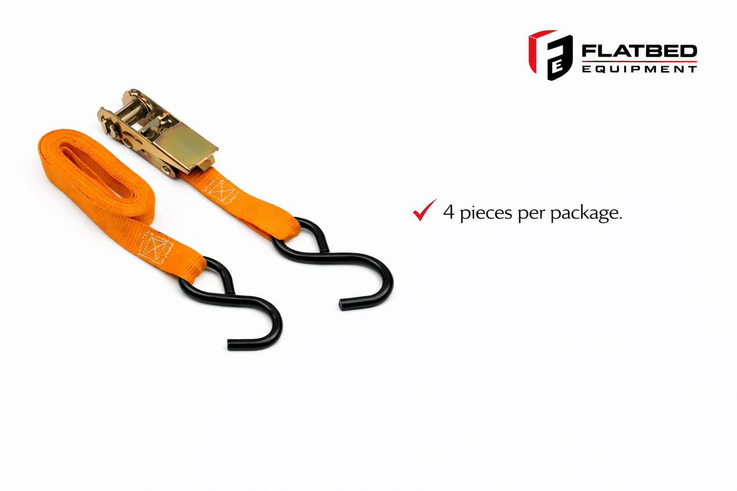 Ratchet Strap Kit 1" x 12' 4 Pack Heavy Duty - Flatbed Equipment Inc