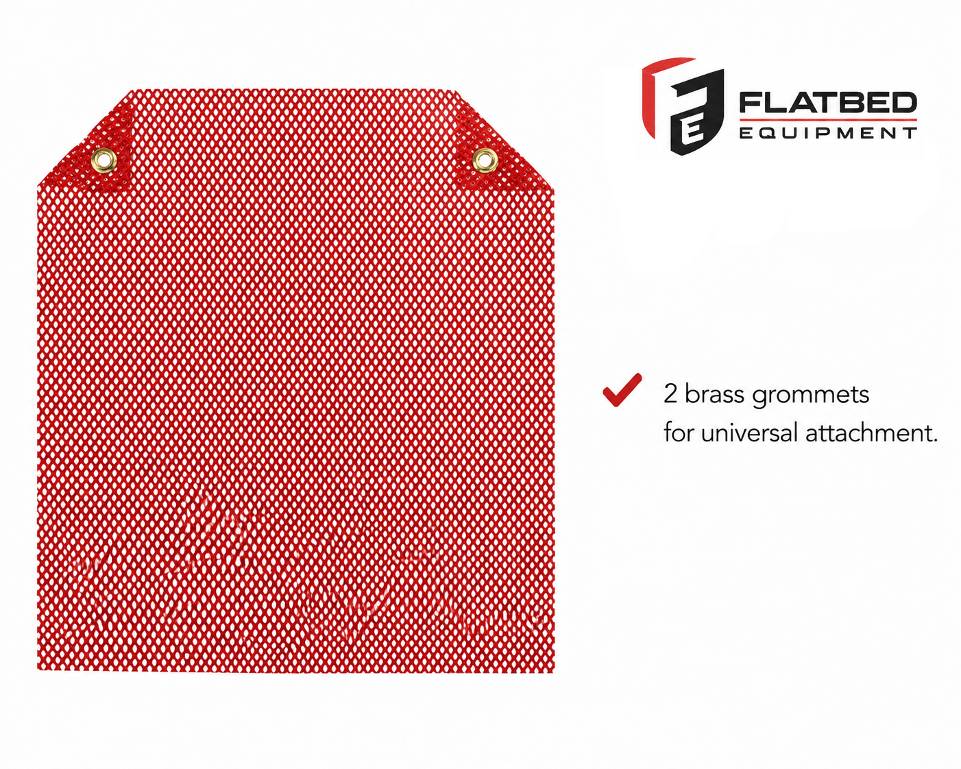 Red Warning Flag with Grommets 18" × 18" - Flatbed Equipment Inc