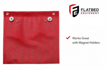 Red Warning Flag with Grommets 18" × 18" - Flatbed Equipment Inc