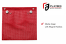 Red Warning Flag with Grommets 18" × 18" - Flatbed Equipment Inc