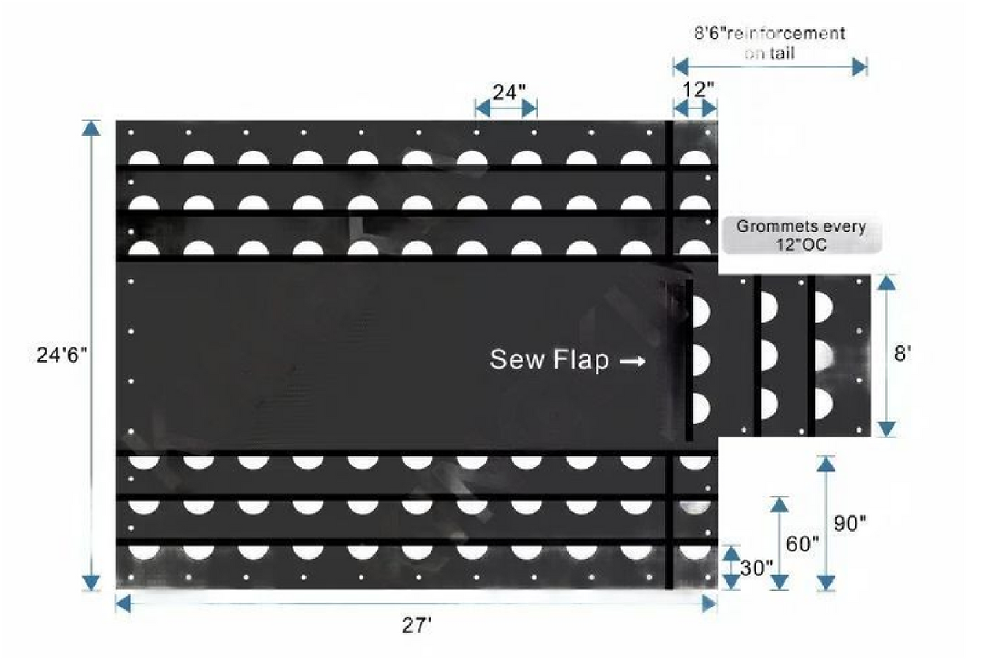 Airbag / Parachute Fabric Ultra Light Lumber Tarp 24 x 27 (8' Drop)