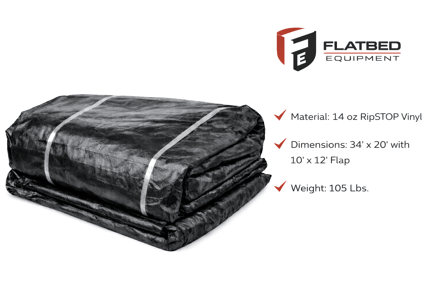 RGN Tarp 20' x 32'+ 12'x8' Drop Heavy Duty Flatbed - Flatbed Equipment Inc