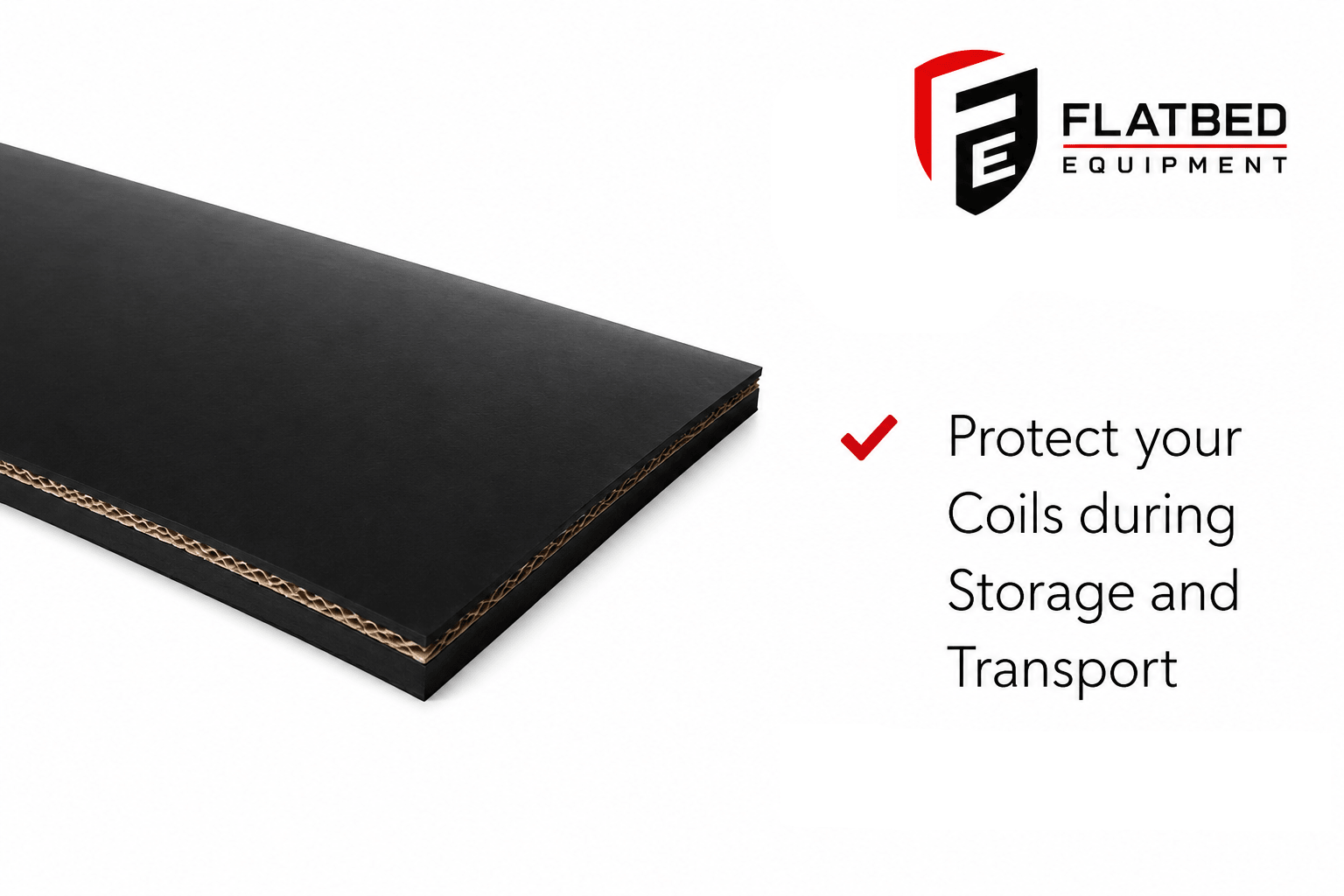Rubber Coil Pad 6" x 48" Heavy Duty Load Protection - Flatbed Equipment Inc