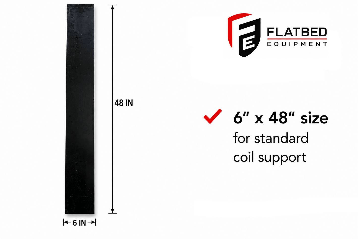 Rubber Coil Pad 6" x 48" Heavy Duty Load Protection - Flatbed Equipment Inc