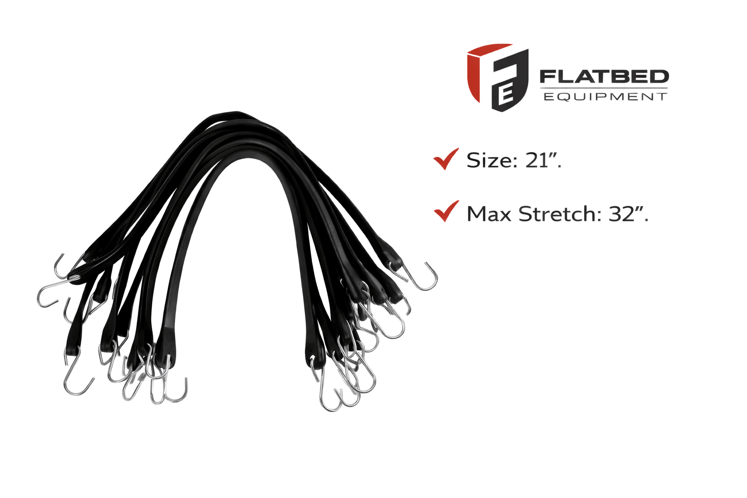Rubber Tarp Bungee 21" Heavy Duty - Flatbed Equipment Inc