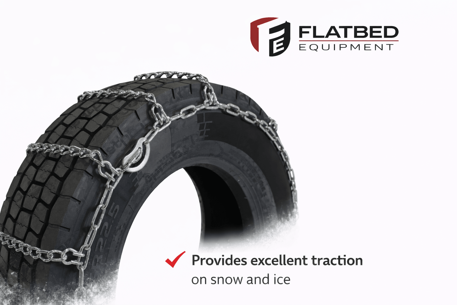 Snow Tire Chains 22.5" Set of 2 DOT Approved - Flatbed Equipment Inc
