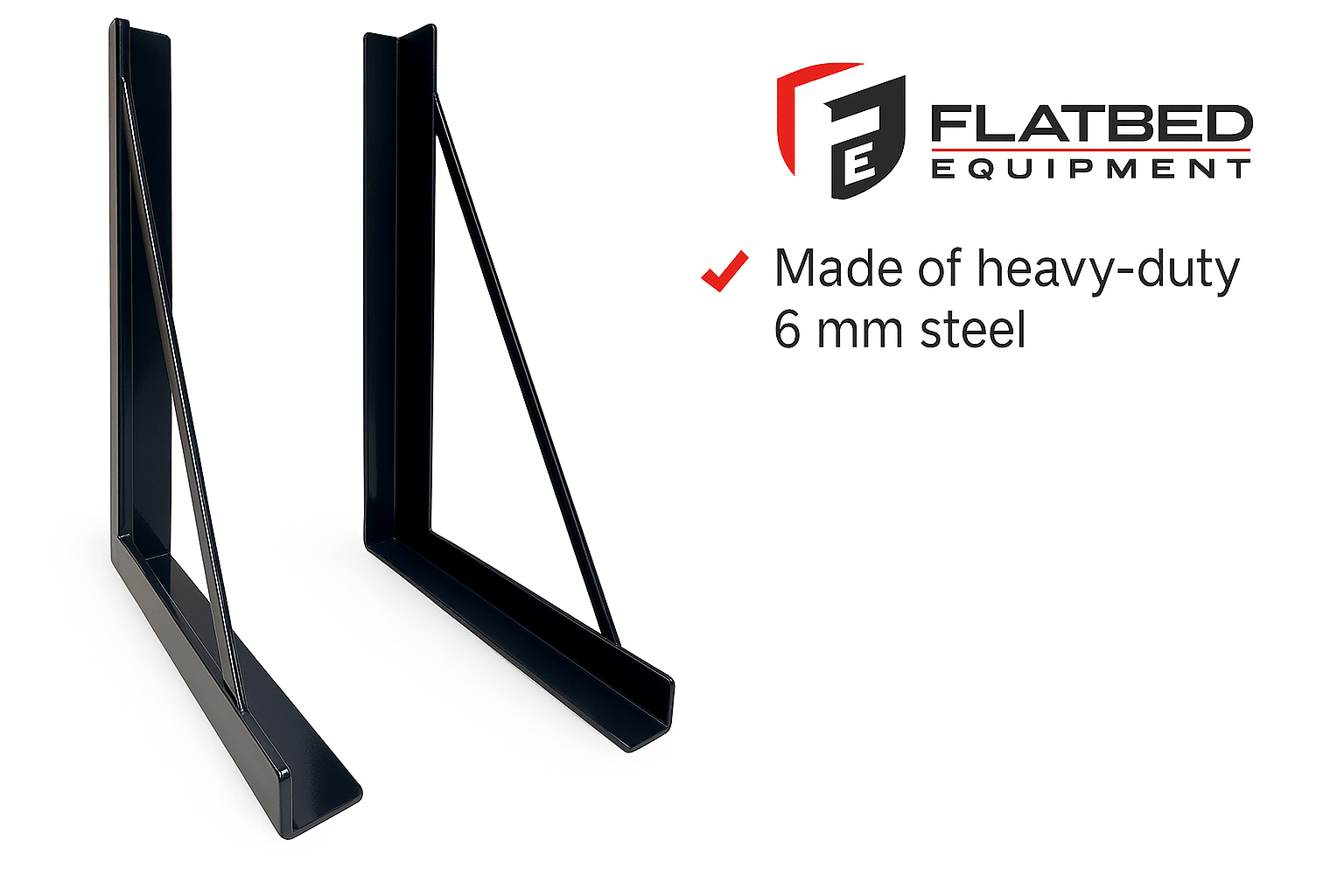 Toolbox Mounting Brackets 14" x 24" Black 6mm - Flatbed Equipment Inc
