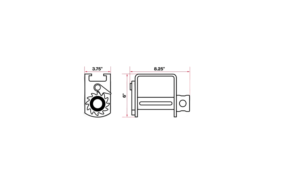 Trailer Winch Sliding Standard EAST Heavy Duty 4.88"*3.94"*5.91"8mm - Flatbed Equipment Inc