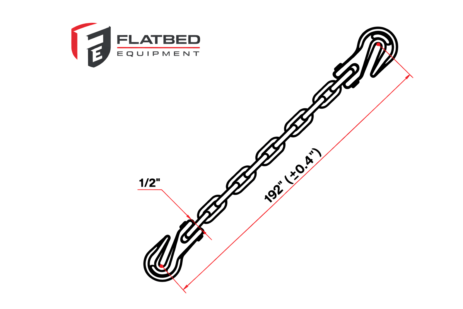 Transport Chain 1/2" x 16' G70 Heavy Duty - Flatbed Equipment Inc