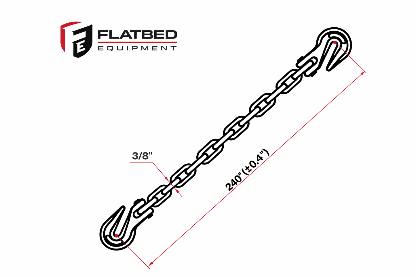 Transport Chain 3/8" x 20' G70 Heavy Duty - Flatbed Equipment Inc