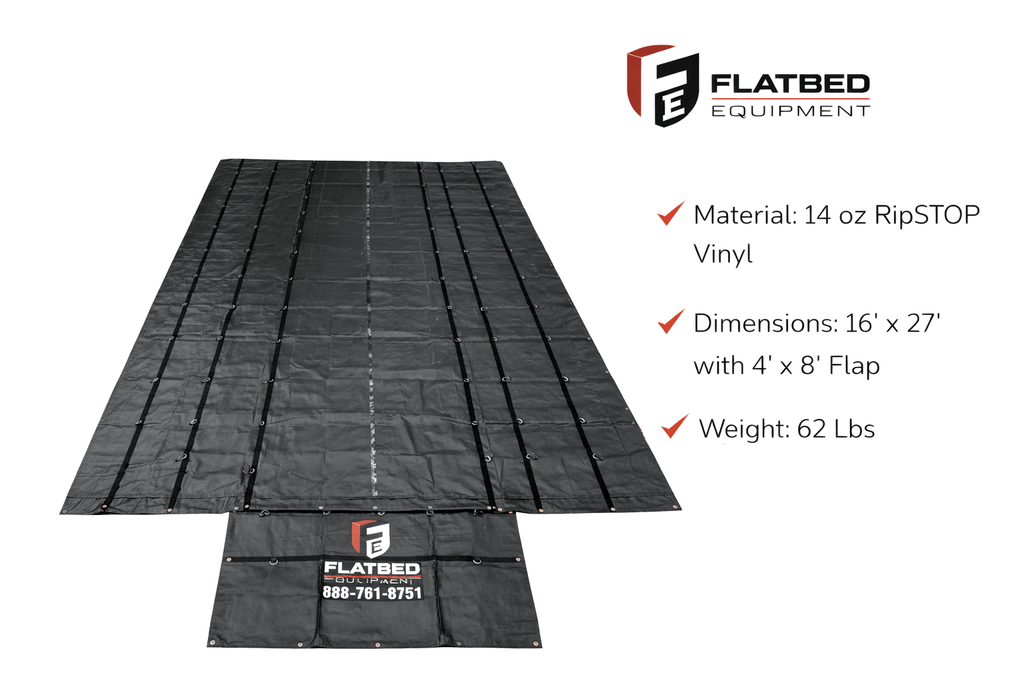 16' x 27' 14 oz Ripstop Lumber Tarp – Lightweight Flatbed Tarp with 4' Flap | Buy Online