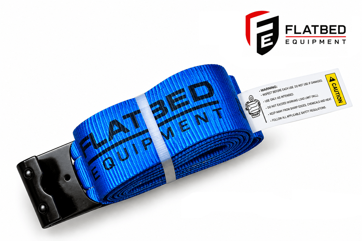 Winch Strap 4" x 30' Flat Hook Heavy Duty - Flatbed Equipment Inc